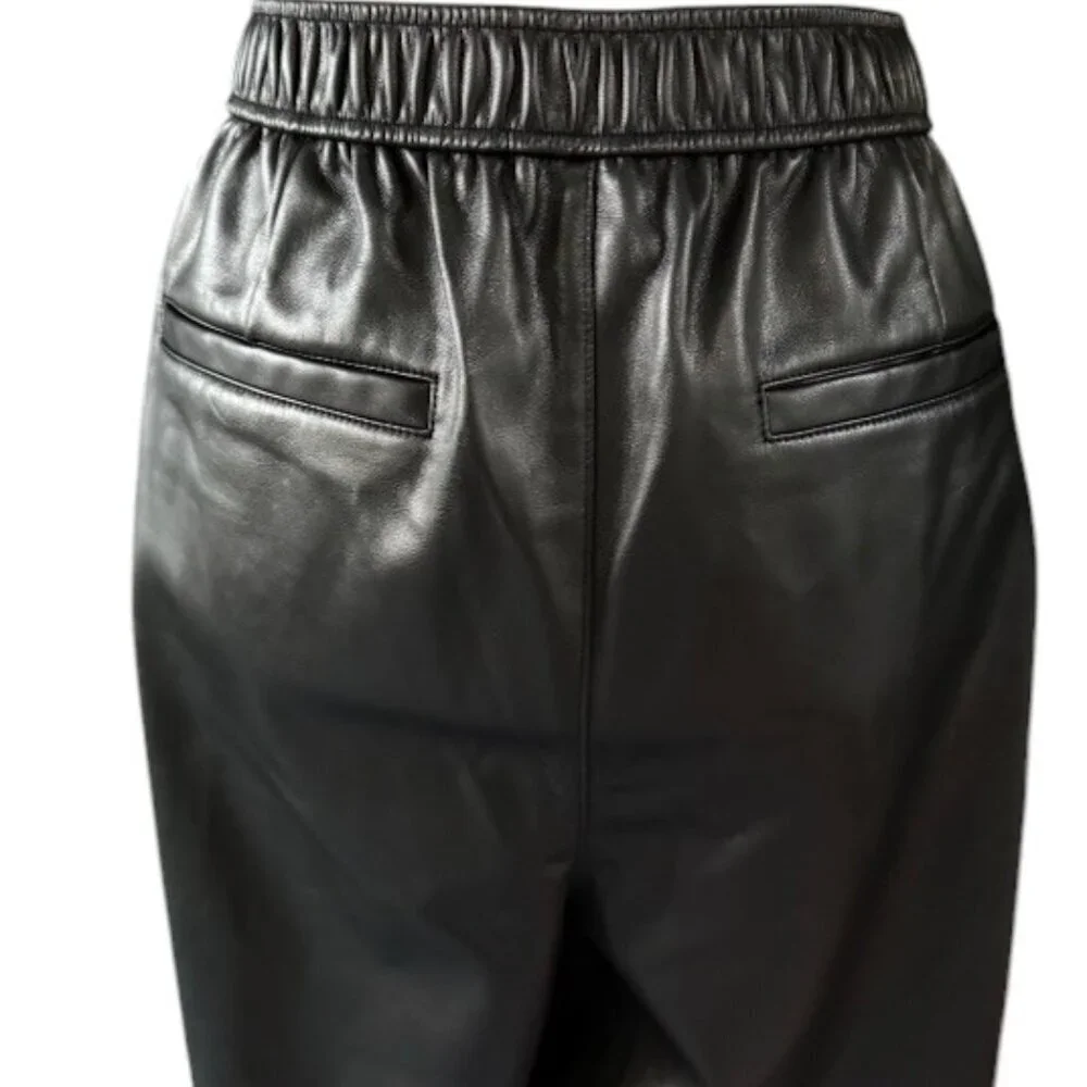 Bar III Faux-Leather Pants Black Adjustable Waist Wide Leg Pocket XL MSRP$99 NWT - Picture 8 of 14
